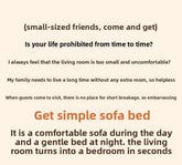 Cream wind cloud sofa bed living room integrated new small apartment double sofa folding dual-purpose tatami